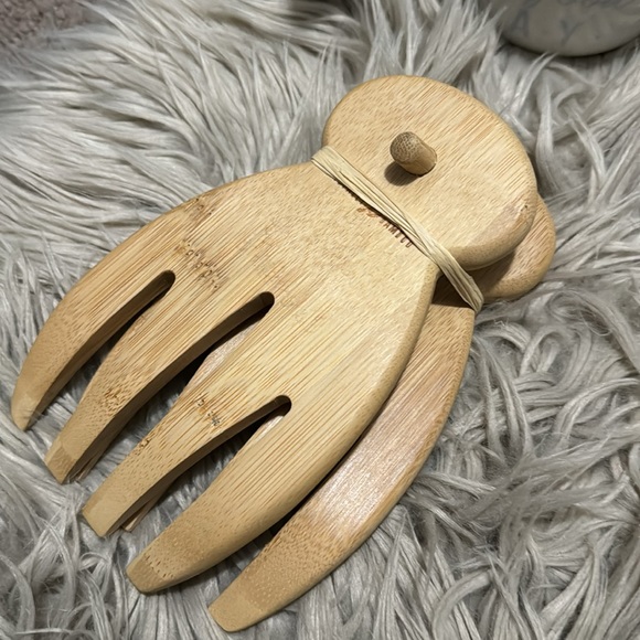 NWT Salad Hands-from Totally Bamboo-Natural Sustainable Bamboo Material - Picture 2 of 7
